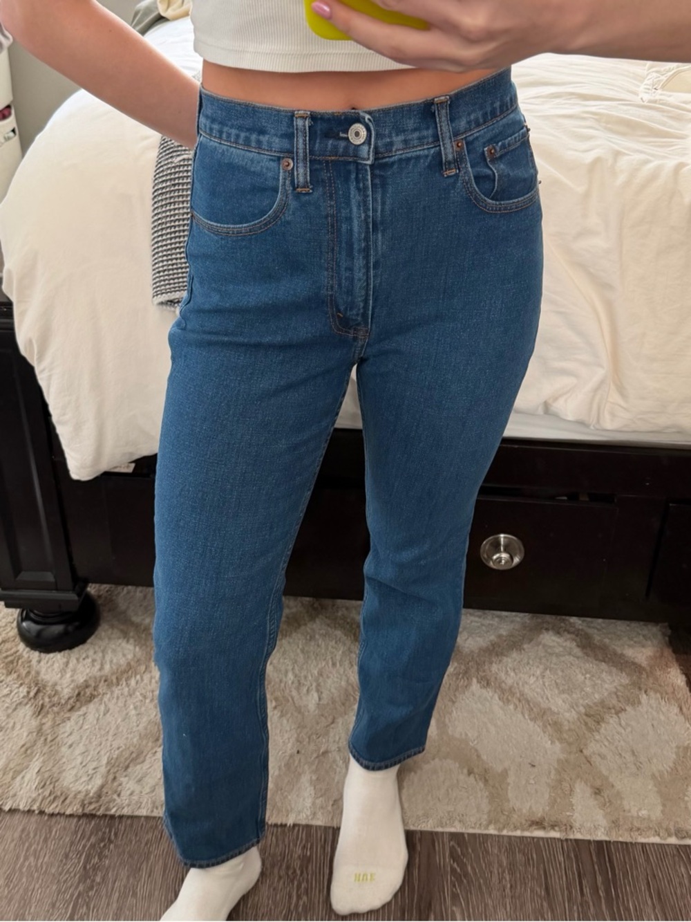 Abercrombie & Fitch Ultra High Rise Ankle Straight Jean
